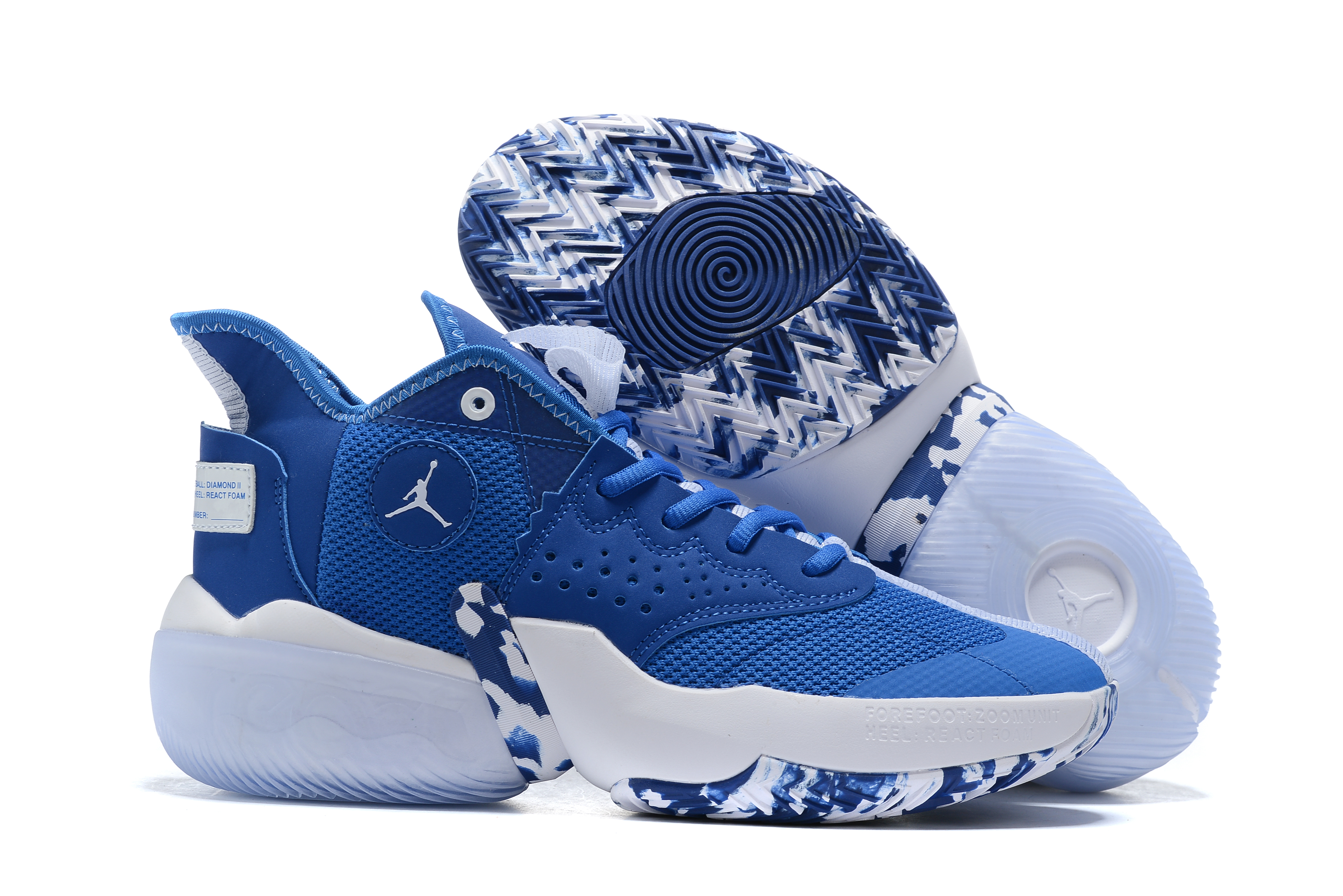 2020 Jordan Jumpman Diamond Mid Blue White - Click Image to Close